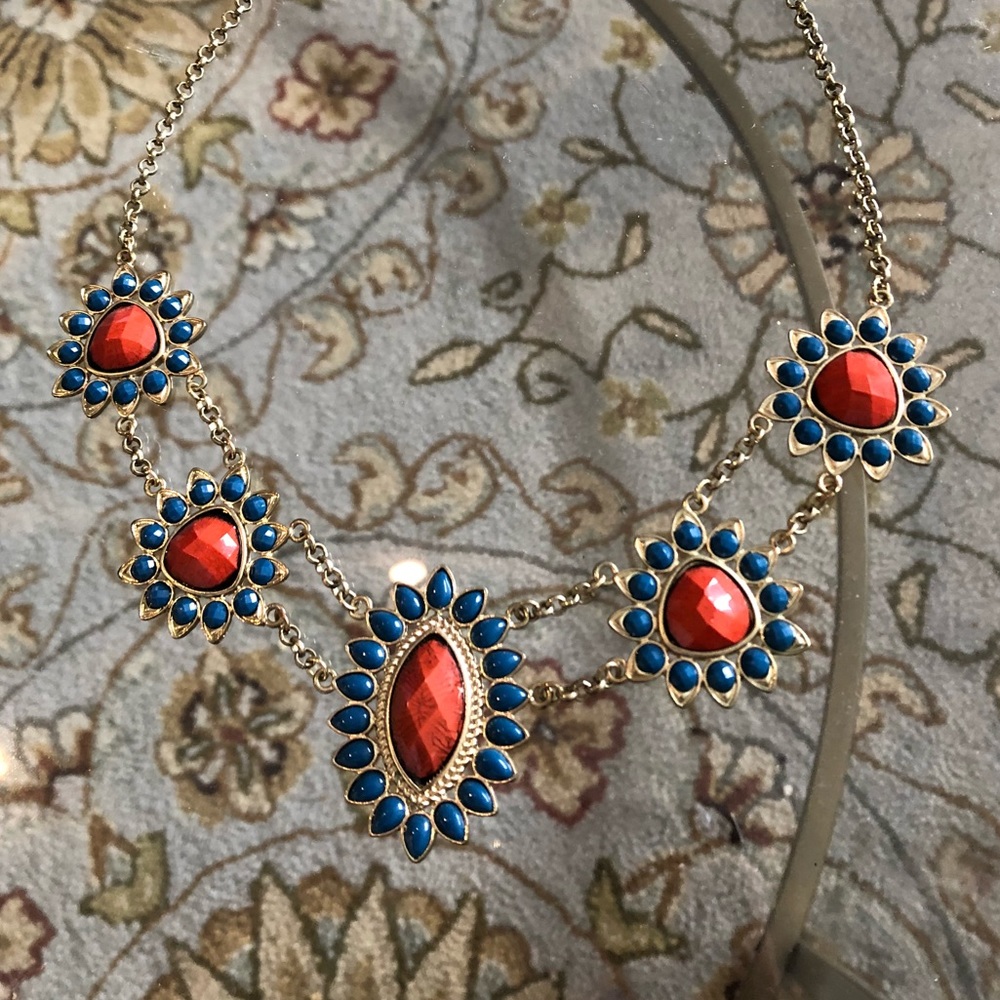 Blue and orange necklace